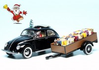 VW Brezelkäfer mit Anhänger "Schuco Christmas Special 2022"