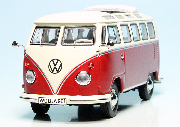 Schuco 1/43 Volkswagen T1b Samba Red-Beige 450374300 